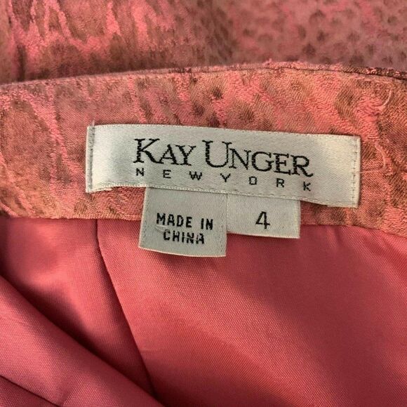 Vintage Kay Unger Halter Sheath Dress 4 Pink Snake - Picture 7 of 7